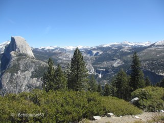Blick auf Half Dome und Nevada Falls