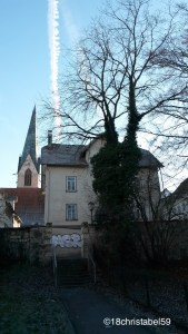 schiefer Kirchturm in Rottweil